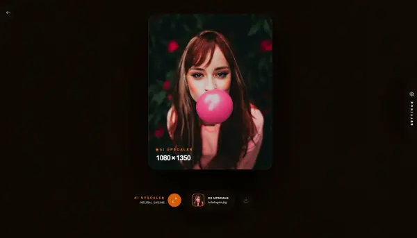 PixThisApp Upscale Image — portrait result rendered at 1080×1350